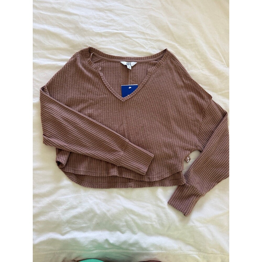 Joylab cropped waffle knit top